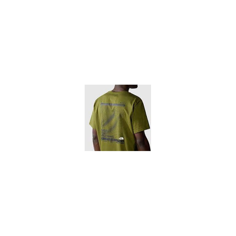 M FOUNDATION MOUNTAIN LINES GRAPHIC TEE - FOREST OLIVE