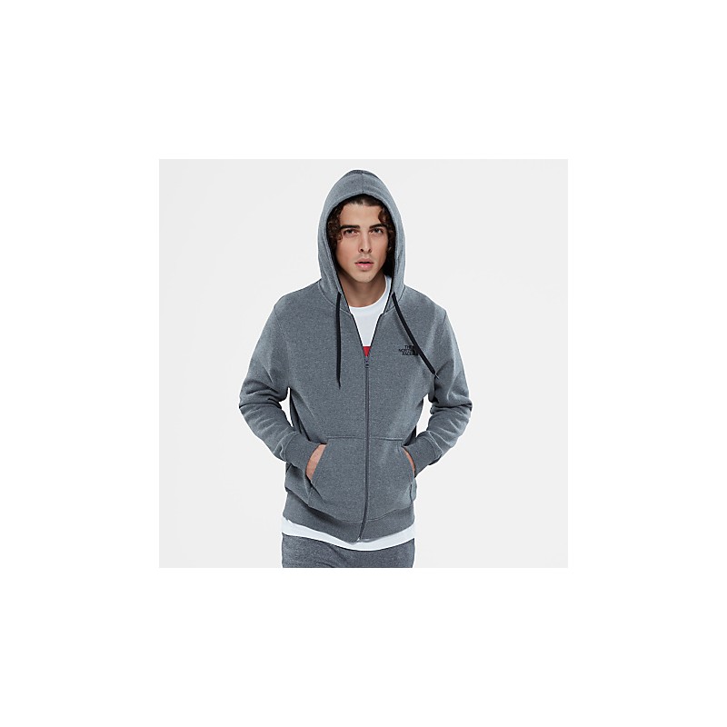 M OPEN GATE FULL ZIP HOODIE -MID GREY HTR/BLK