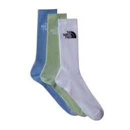 MULTI SPORT CUSH CREW SOCK 3 PAIR - TNF WHI/MISTY SAGE-STEEL BLUE