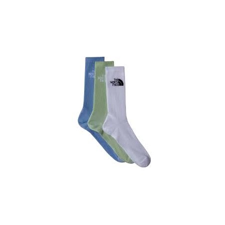 MULTI SPORT CUSH CREW SOCK 3 PAIR - TNF WHI/MISTY SAGE-STEEL BLUE