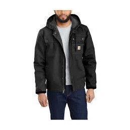 Relaxed Fit Washed Duck Sherpa-Lined Utility Jacket - BLK